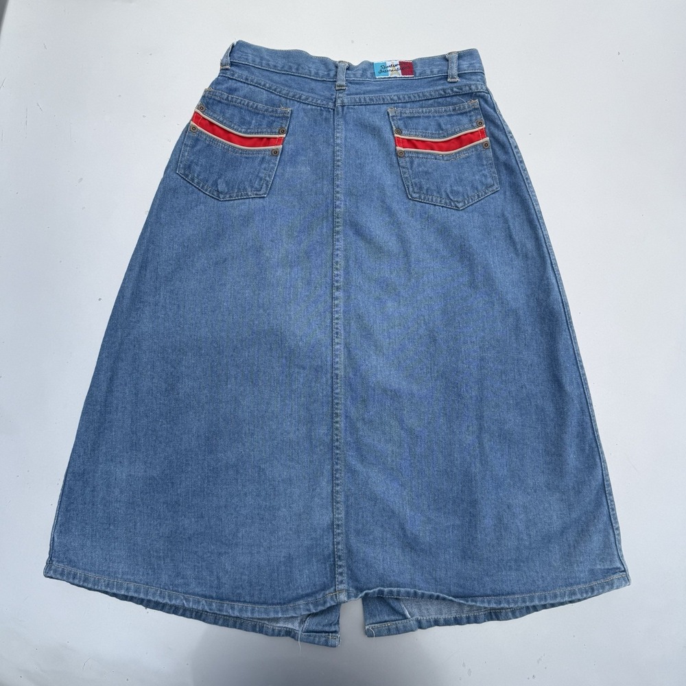 80s Vtg Sportswear International European Denim Skirt SZ 13/14 28X28 Paris Franc